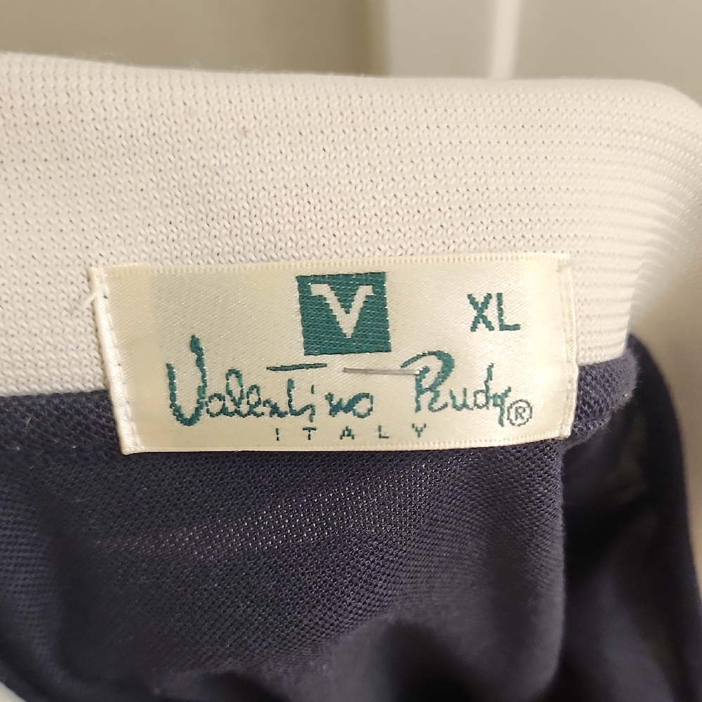 Valentino Rudy Navy Polo Shirt | Vintage Retro Collar | Men’s - Picture 8 of 11